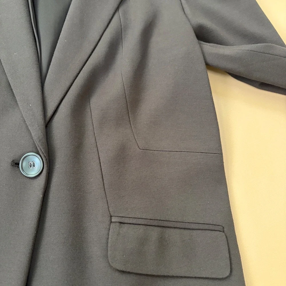 Chico's Women Brown Stretch Blazer‎ Jacket Size 0 S Professional Dark Academia